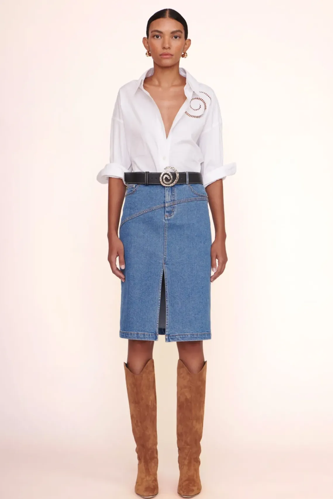 CLOTHING STAUD - HUDSON SKIRT MEDIUM WASH