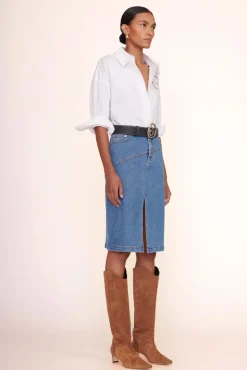 CLOTHING STAUD - HUDSON SKIRT MEDIUM WASH