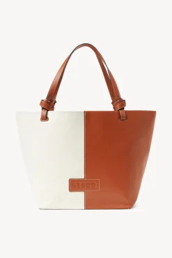 HANDBAGS STAUD - IDA CANVAS TOTE BAG CREAM TAN
