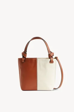 HANDBAGS STAUD - IDA MINI CANVAS TOTE BAG CREAM TAN