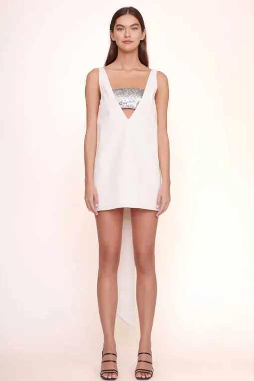 CLOTHING STAUD - IRIE DRESS IVORY SILVER SEQUINS