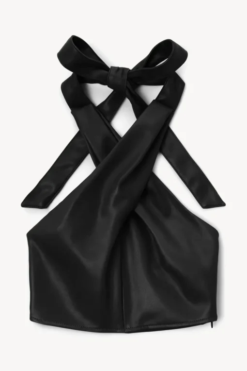 CLOTHING STAUD - KAI TOP VEGAN LEATHER BLACK