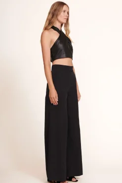CLOTHING STAUD - KAI TOP VEGAN LEATHER BLACK