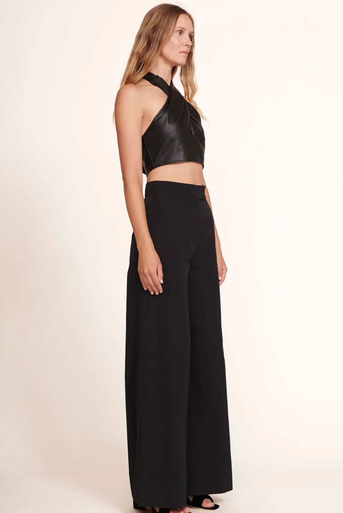 CLOTHING STAUD - KAI TOP VEGAN LEATHER BLACK