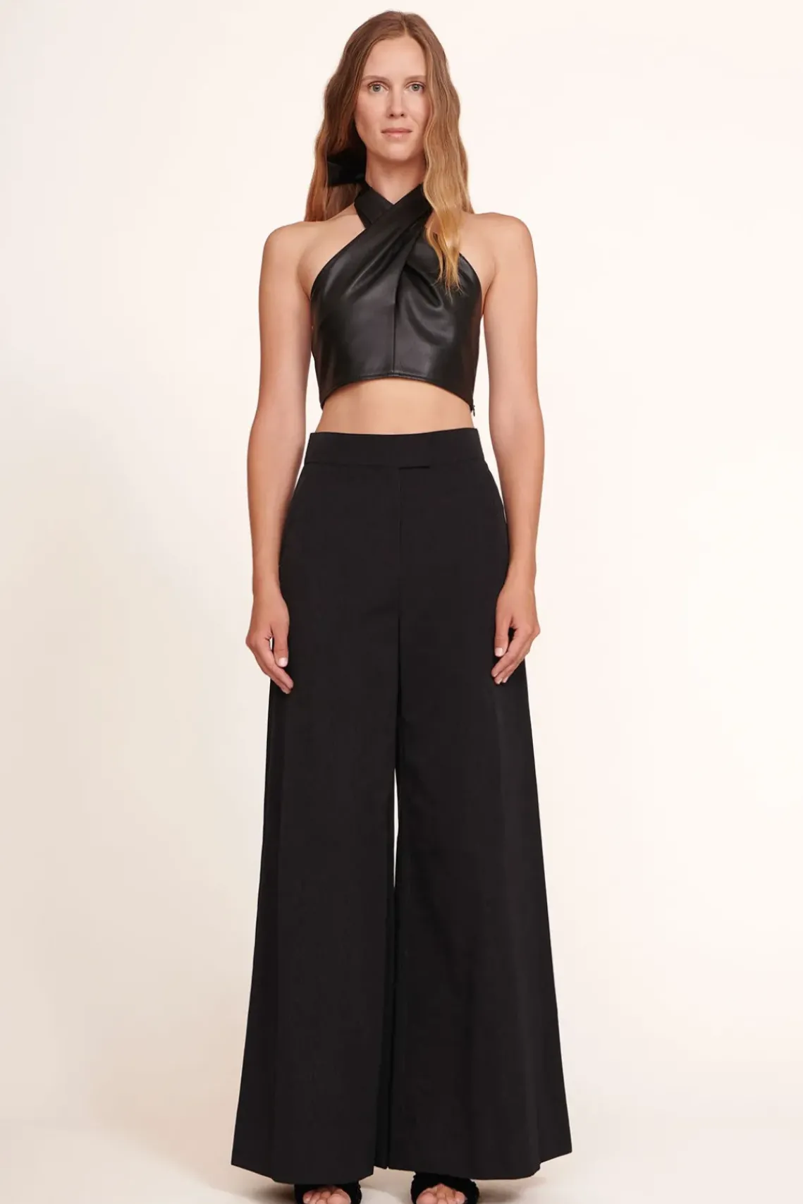 CLOTHING STAUD - KAI TOP VEGAN LEATHER BLACK