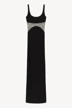 CLOTHING STAUD - LAYLANI DRESS BLACK/SEA NETTING BLACK/SEA NETTING
