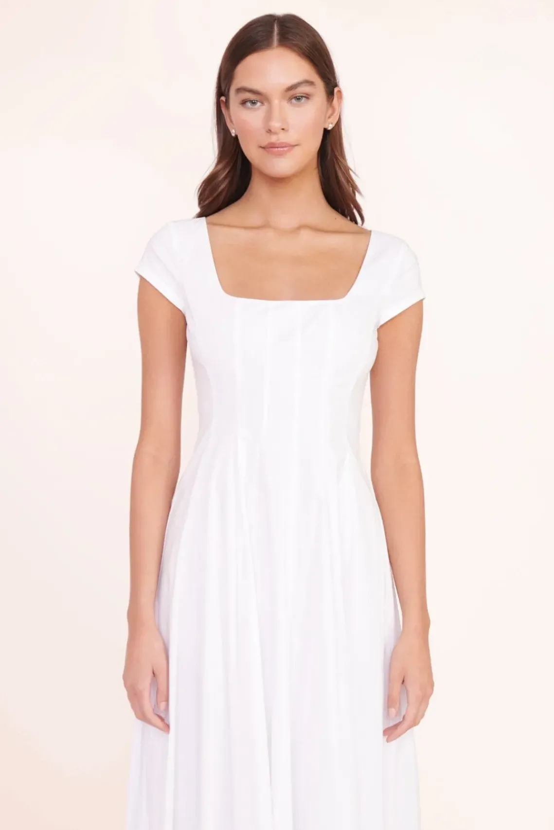 CLOTHING STAUD - MAXI SHORT SLEEVE WELLS DRESS WHITE