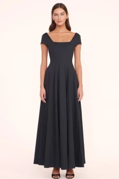 CLOTHING STAUD - MAXI SHORT SLEEVE WELLS DRESS BLACK