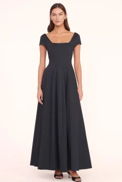 CLOTHING STAUD - MAXI SHORT SLEEVE WELLS DRESS BLACK