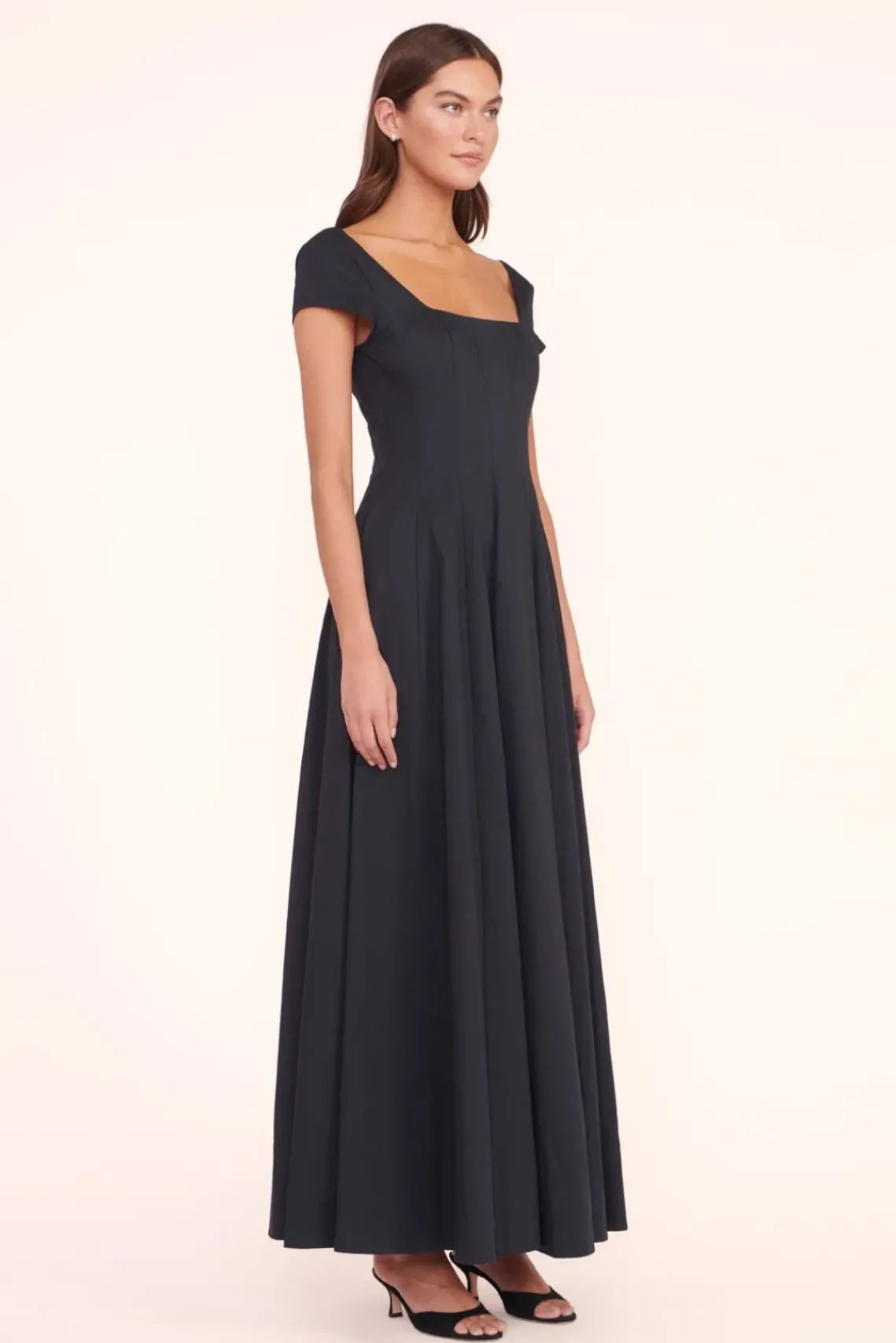 CLOTHING STAUD - MAXI SHORT SLEEVE WELLS DRESS BLACK