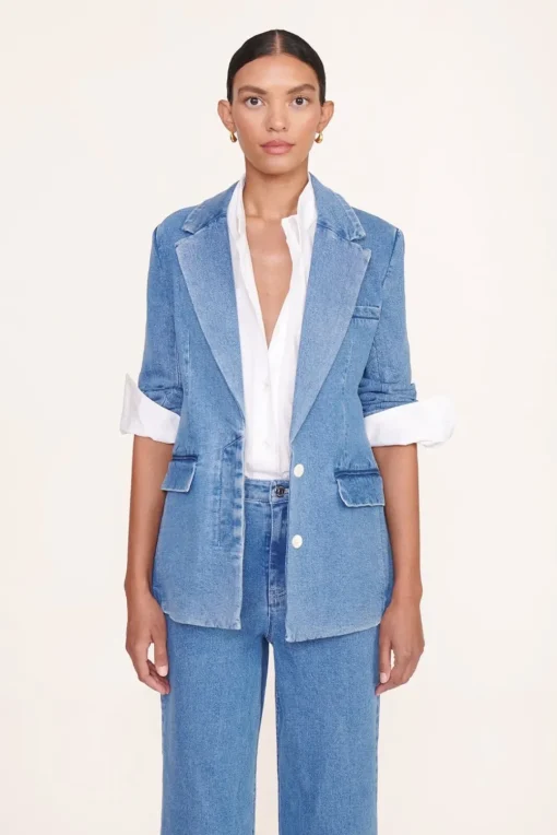 CLOTHING STAUD - MAXWELL BLAZER MEDIUM WASH