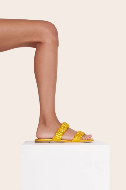 SHOES STAUD - MAYA RUCHED SANDAL GOLD