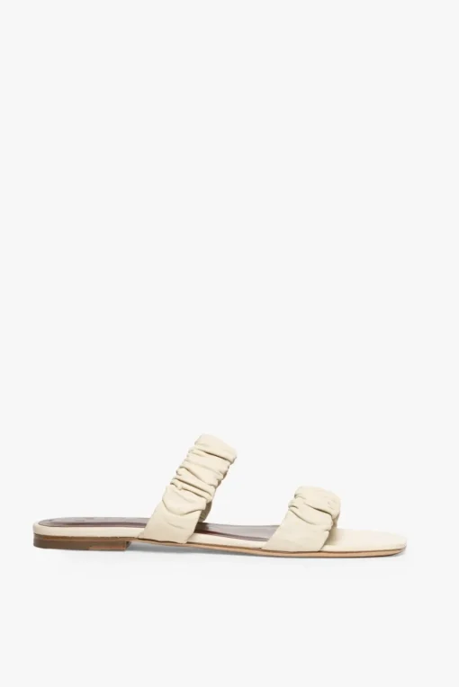 SHOES STAUD - MAYA RUCHED SANDAL CREAM