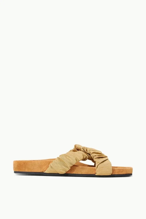 SHOES STAUD - MICHEL SLIDE FENNEL GROSGRAIN CASHEW SUEDE FENNEL CASHEW