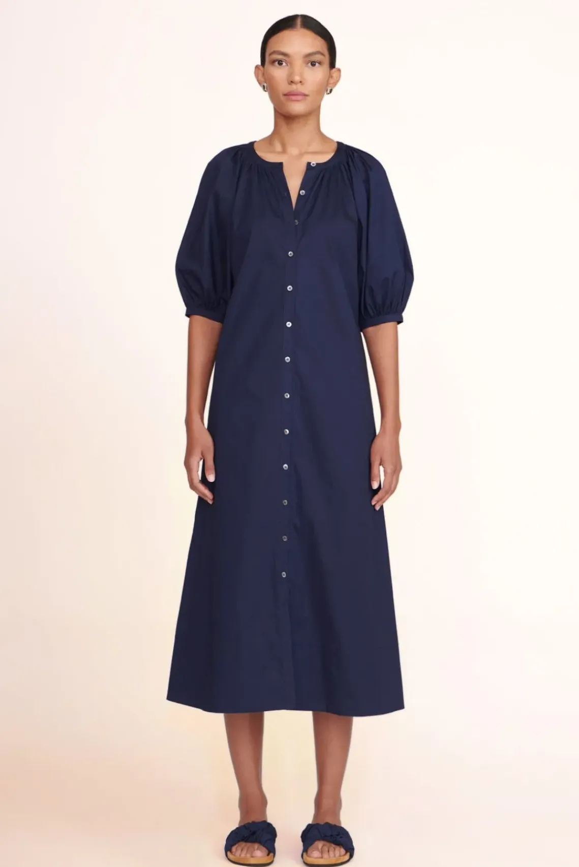 SHOES STAUD - MICHEL SLIDE NAVY GROSGRAIN CASHEW SUEDE NAVY CASHEW