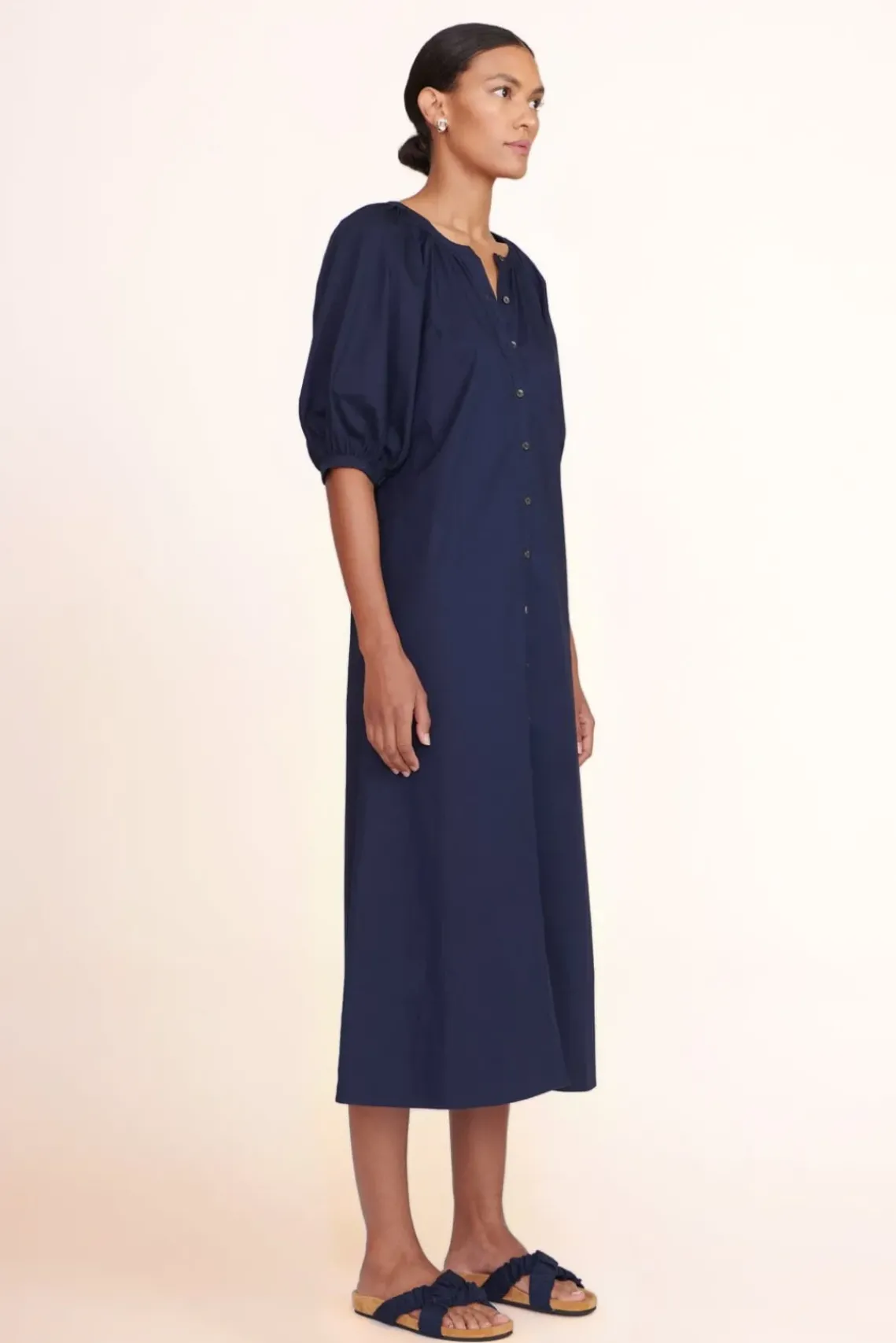 SHOES STAUD - MICHEL SLIDE NAVY GROSGRAIN CASHEW SUEDE NAVY CASHEW