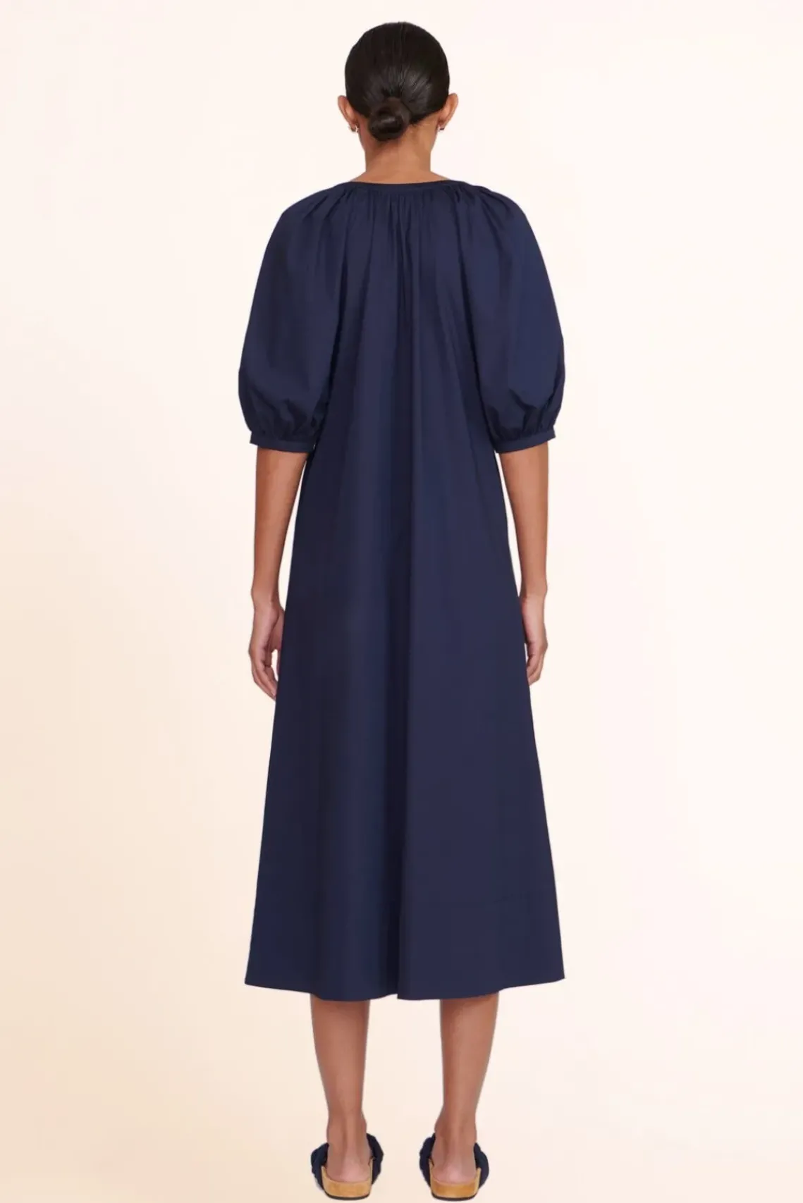 SHOES STAUD - MICHEL SLIDE NAVY GROSGRAIN CASHEW SUEDE NAVY CASHEW