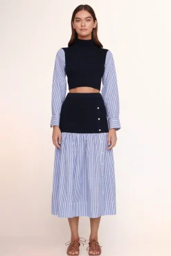 CLOTHING STAUD - MILEY SKIRT NAVY/BLUE WHITE STRIPE NAVY BLUE WHITE STRIPE