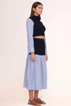 CLOTHING STAUD - MILEY SKIRT NAVY/BLUE WHITE STRIPE NAVY BLUE WHITE STRIPE