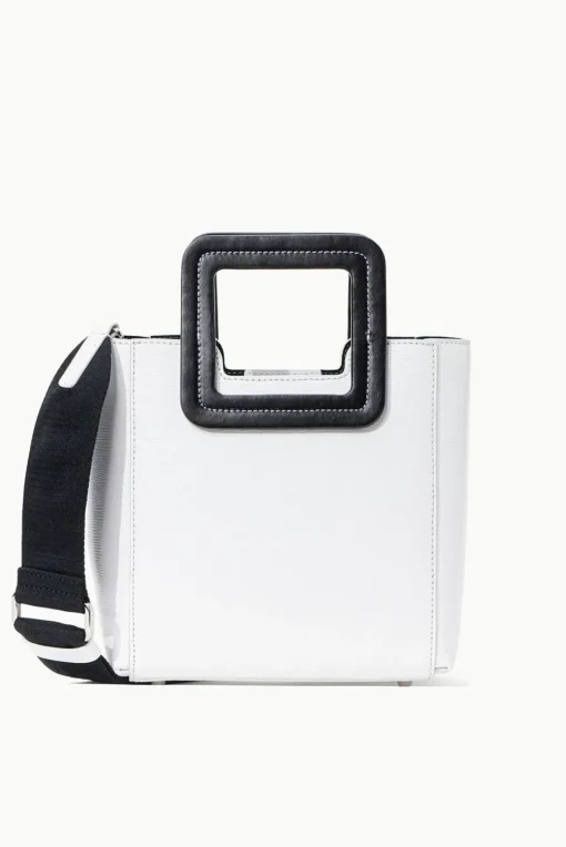 HANDBAGS STAUD - MINI SHIRLEY LEATHER BAG WHITE BLACK