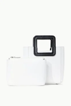 HANDBAGS STAUD - MINI SHIRLEY LEATHER BAG WHITE BLACK