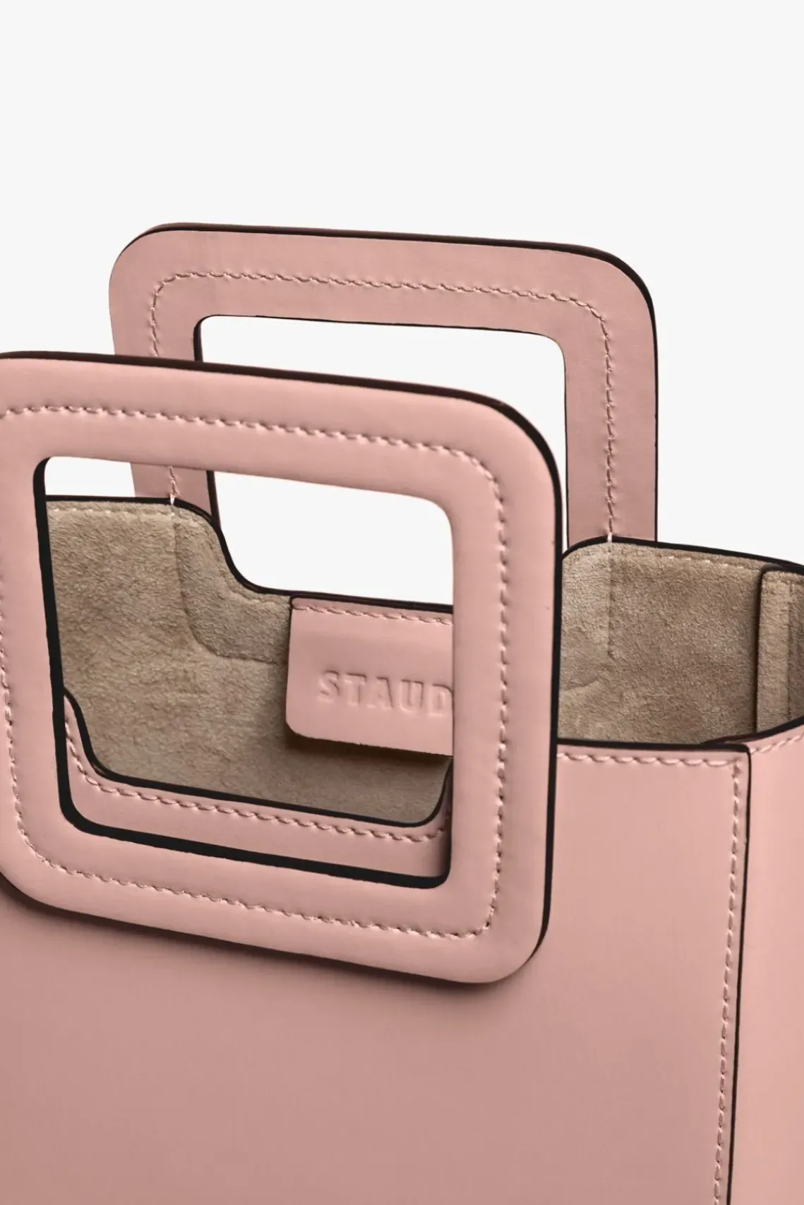 HANDBAGS STAUD - MINI SHIRLEY LEATHER BAG DARK BLUSH