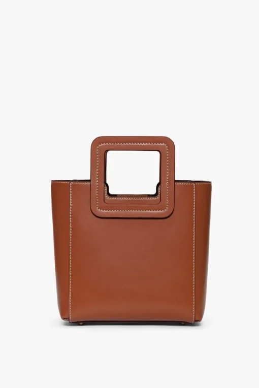 HANDBAGS STAUD - MINI SHIRLEY LEATHER BAG SADDLE