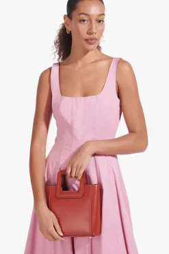 HANDBAGS STAUD - MINI SHIRLEY LEATHER BAG COGNAC
