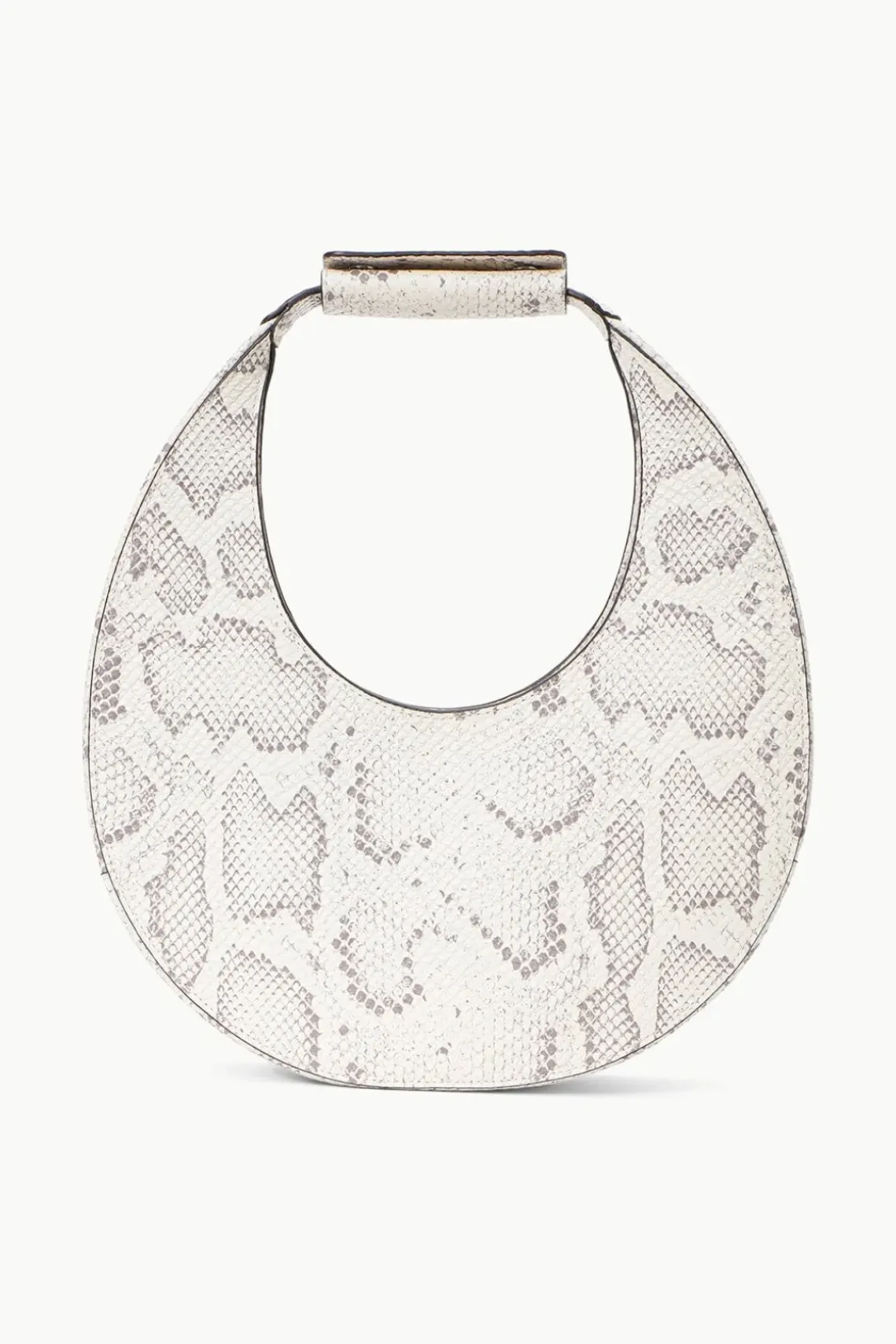 HANDBAGS STAUD - MOON BAG SNAKE EMBOSSED BLEACHED