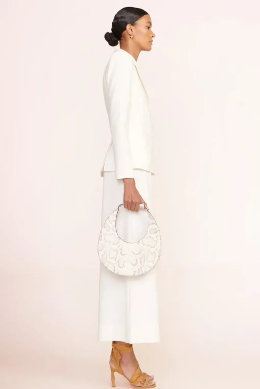 HANDBAGS STAUD - MOON BAG SNAKE EMBOSSED BLEACHED