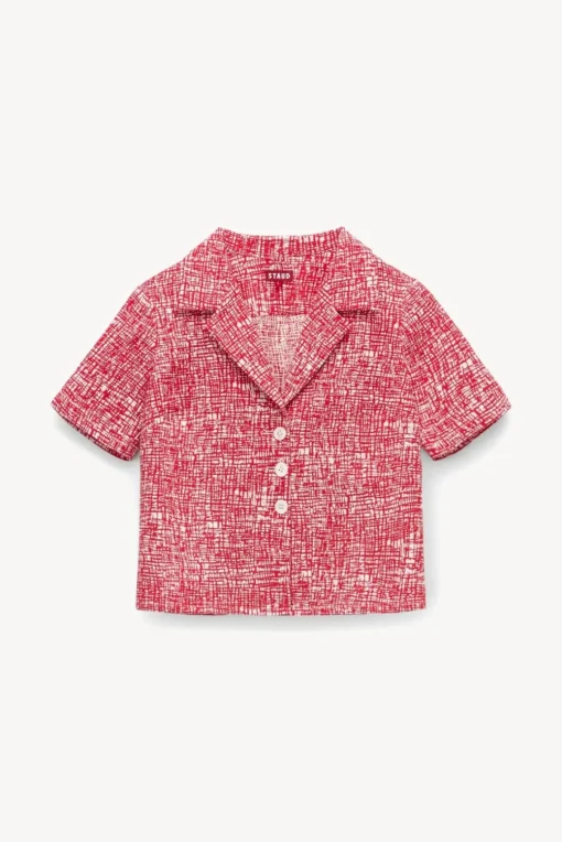 CLOTHING STAUD - NICOLA TOP PAPAYA CROSSHATCH