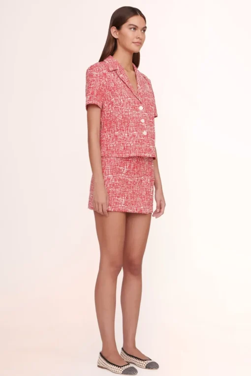 CLOTHING STAUD - NICOLA TOP PAPAYA CROSSHATCH
