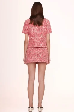CLOTHING STAUD - NICOLA TOP PAPAYA CROSSHATCH