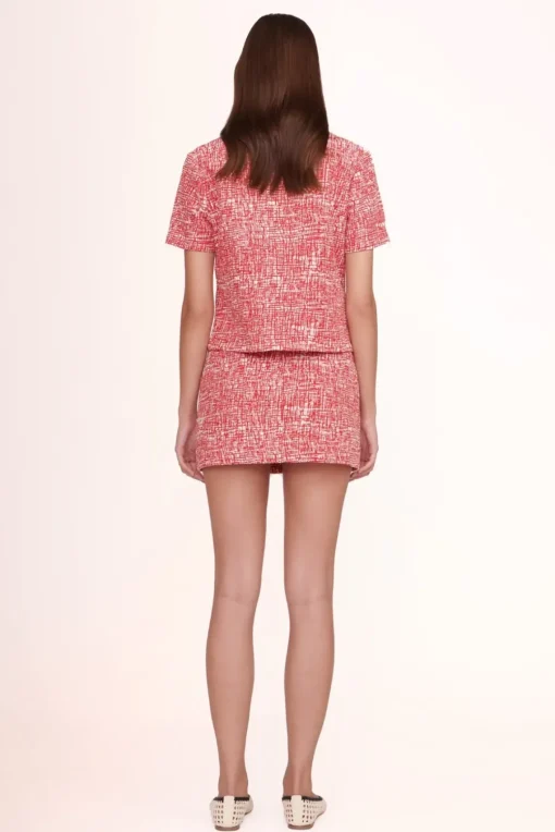CLOTHING STAUD - NICOLA TOP PAPAYA CROSSHATCH