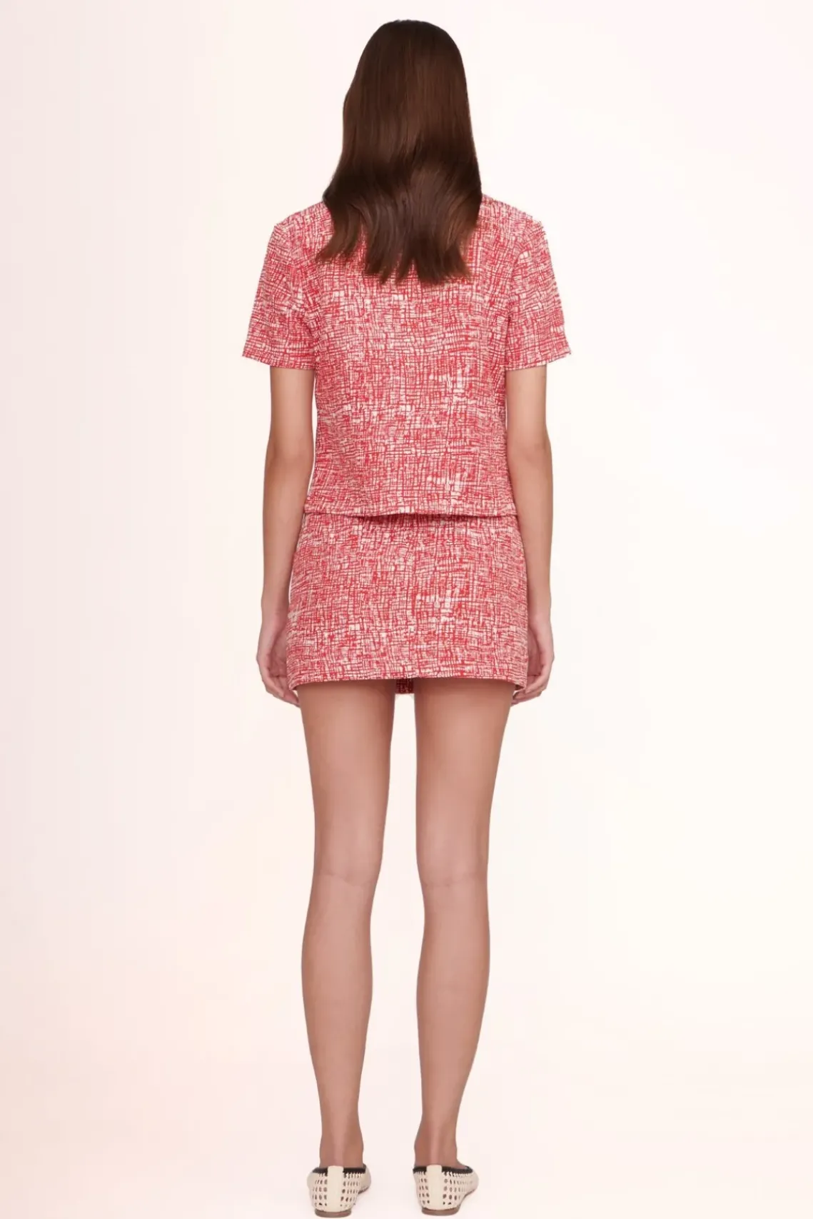 CLOTHING STAUD - NICOLA TOP PAPAYA CROSSHATCH