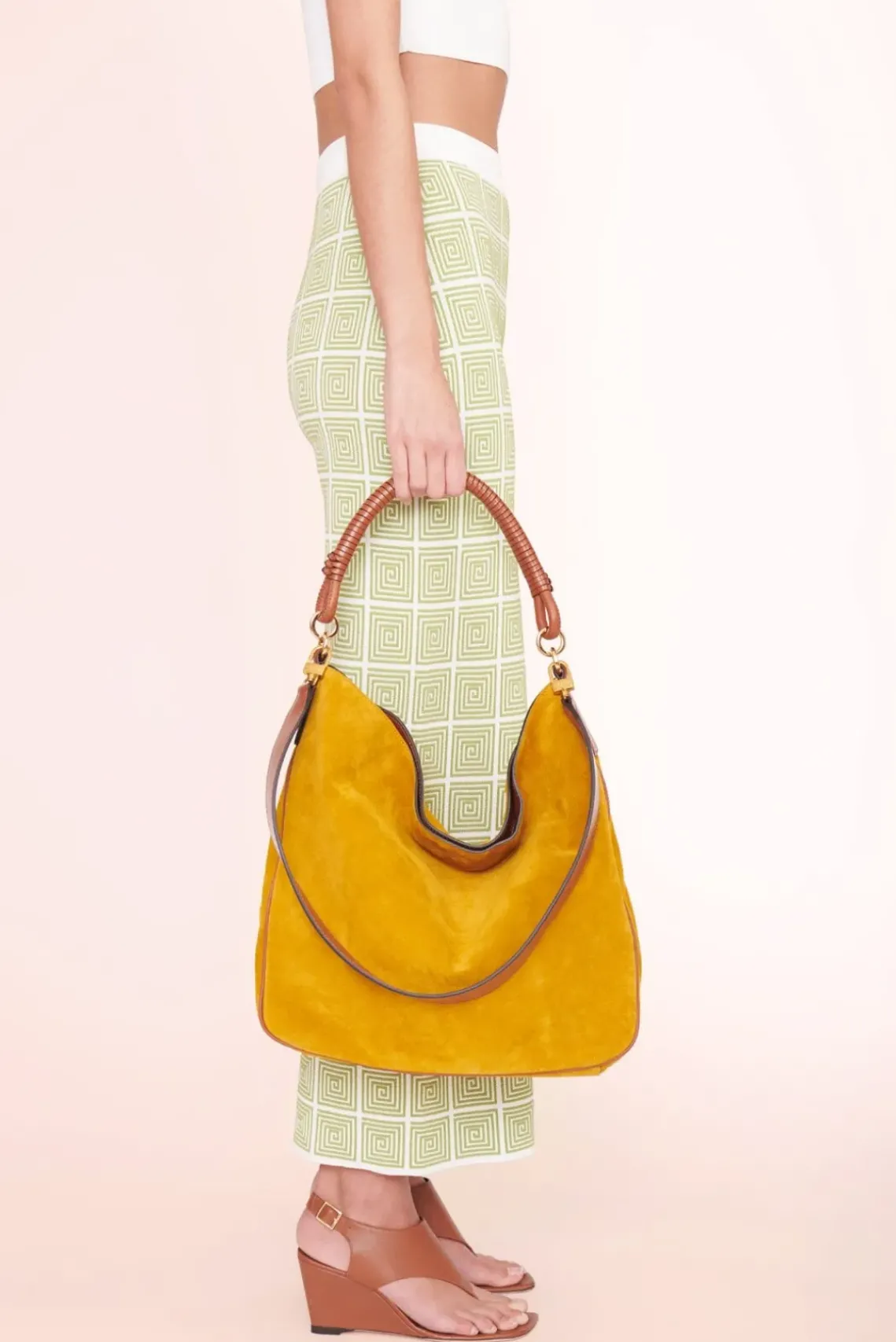 HANDBAGS STAUD - PERRY BAG OCHER TAN SUEDE