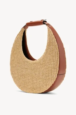 HANDBAGS STAUD - RAFFIA MOON BAG NATURAL TAN