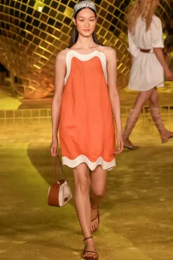 CLOTHING STAUD - RENATA DRESS TANGERINE WHITE
