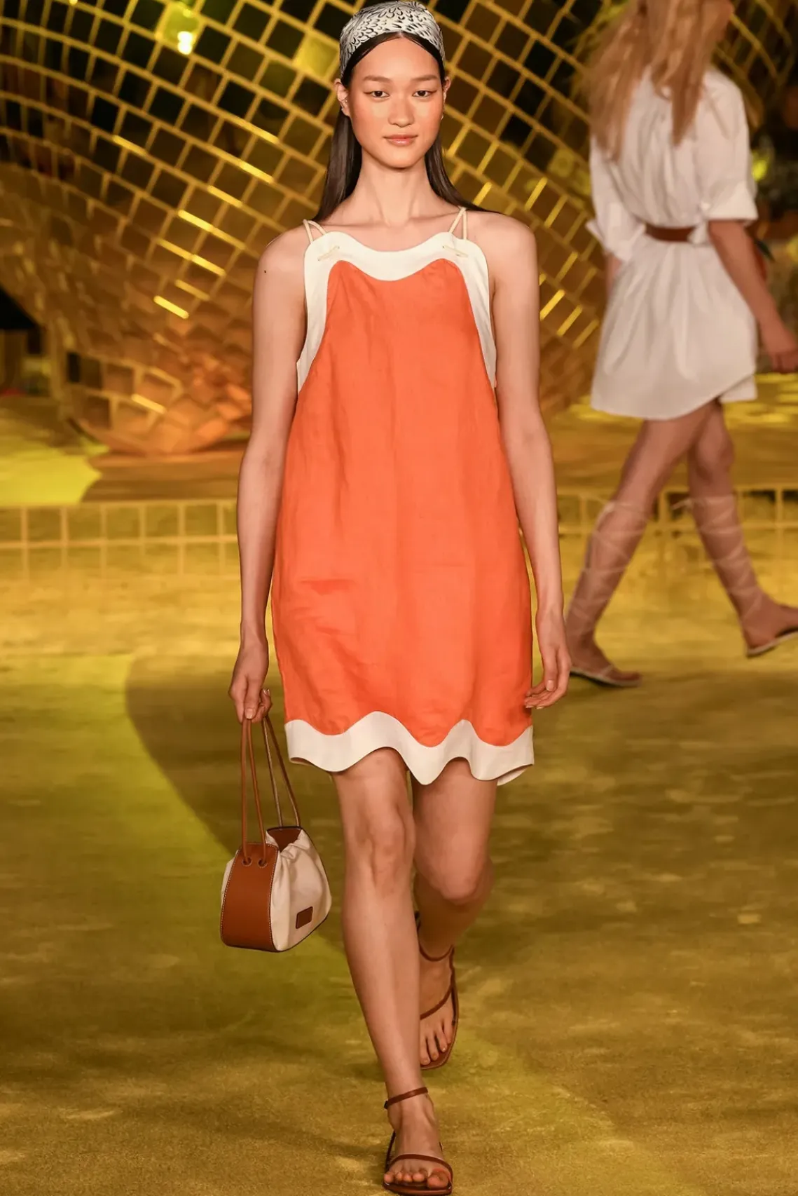 CLOTHING STAUD - RENATA DRESS TANGERINE WHITE