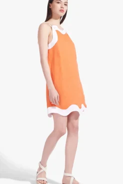 CLOTHING STAUD - RENATA DRESS TANGERINE WHITE