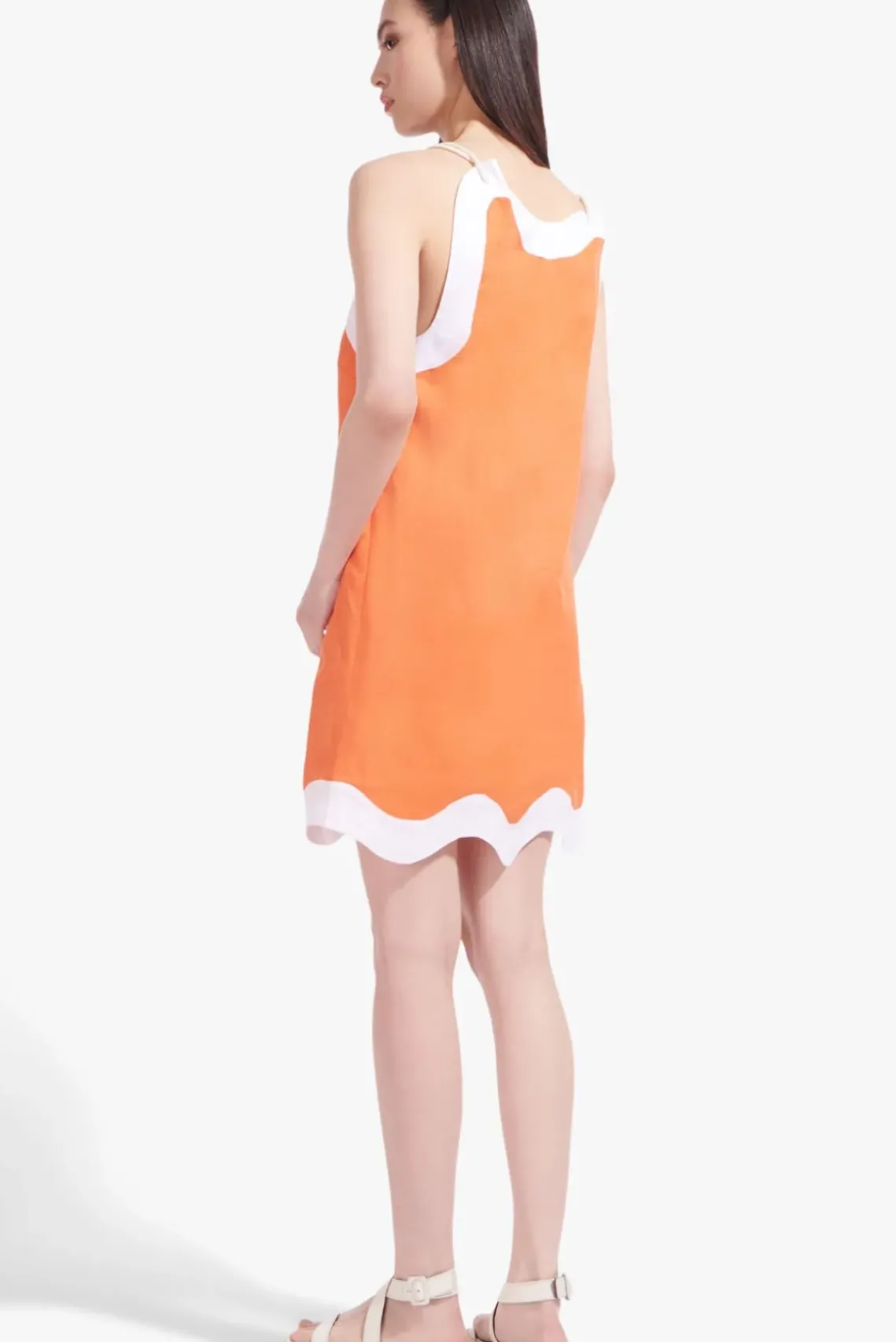CLOTHING STAUD - RENATA DRESS TANGERINE WHITE