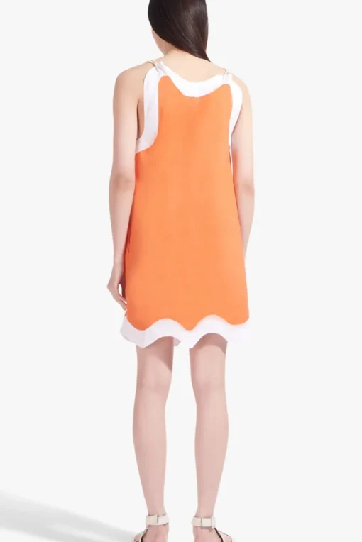 CLOTHING STAUD - RENATA DRESS TANGERINE WHITE