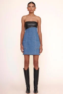 CLOTHING STAUD - SERENITY DRESS MEDIUM WASH/BLACK MEDIUM WASH/BLACK
