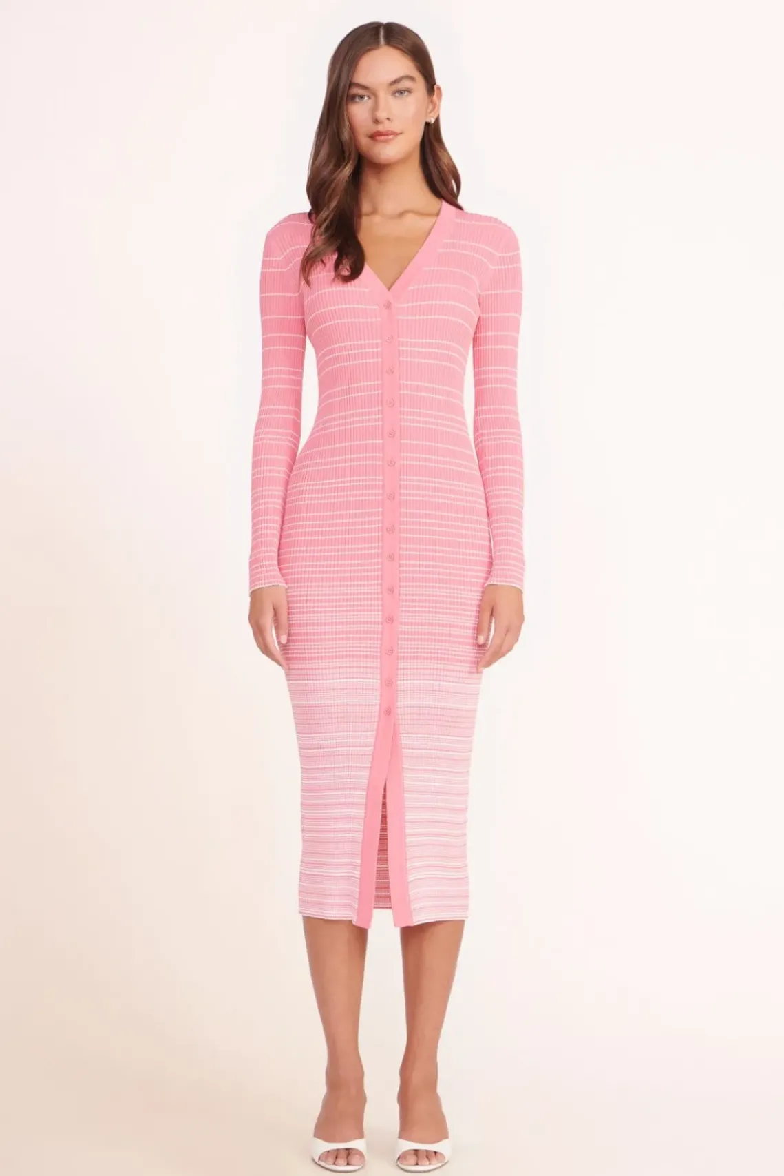 CLOTHING STAUD - SHOKO SWEATER CORAL PINK WHITE