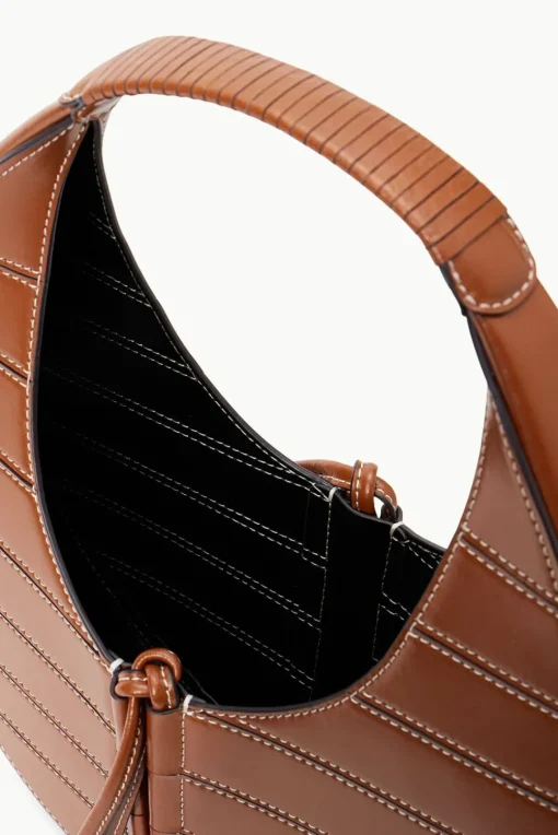 HANDBAGS STAUD - SLATTED MOON BAG TAN