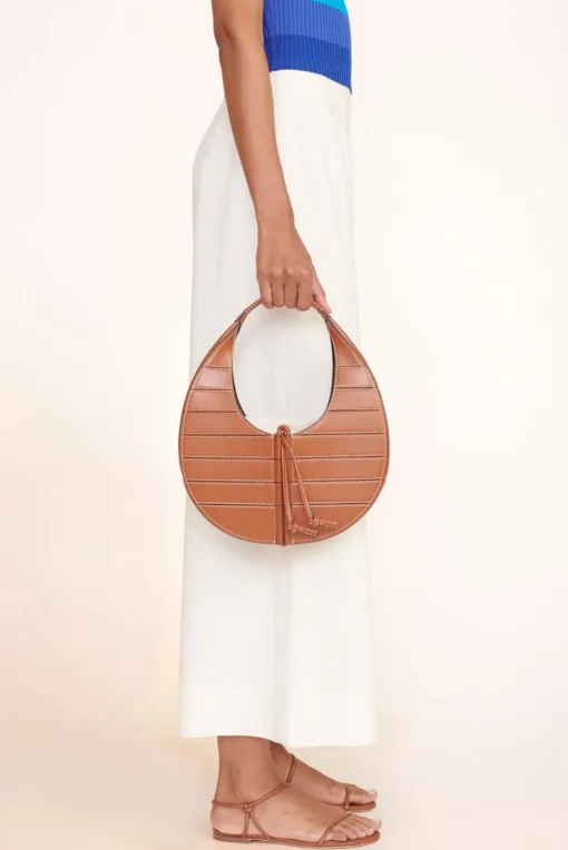 HANDBAGS STAUD - SLATTED MOON BAG TAN