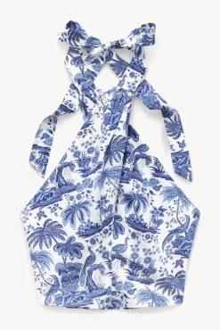 CLOTHING STAUD - SMOCKED KAI TOP BLUE TOILE