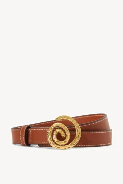 HANDBAGS STAUD - SWIRL BUCKLE BELT TAN