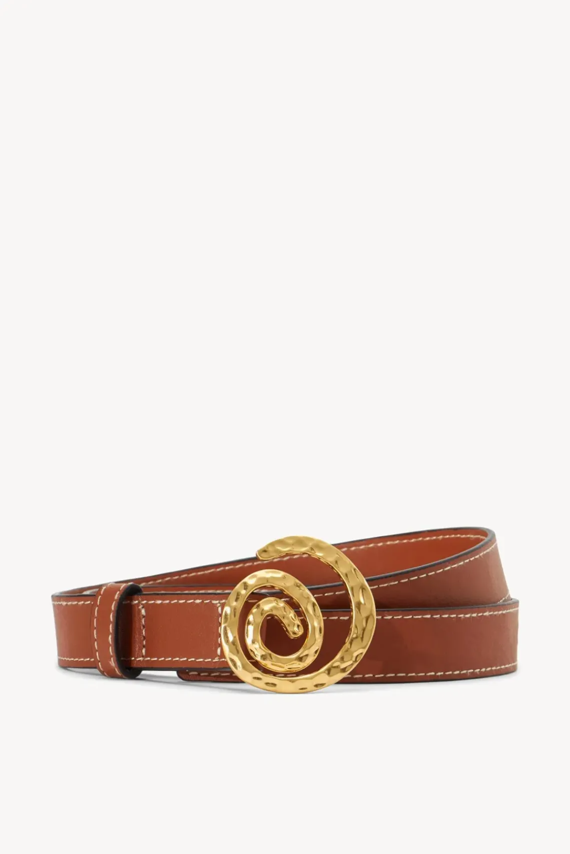 HANDBAGS STAUD - SWIRL BUCKLE BELT TAN
