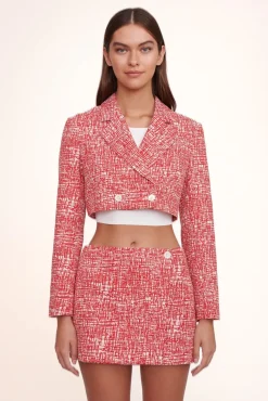 CLOTHING STAUD - TOUR SKIRT PAPAYA CROSSHATCH